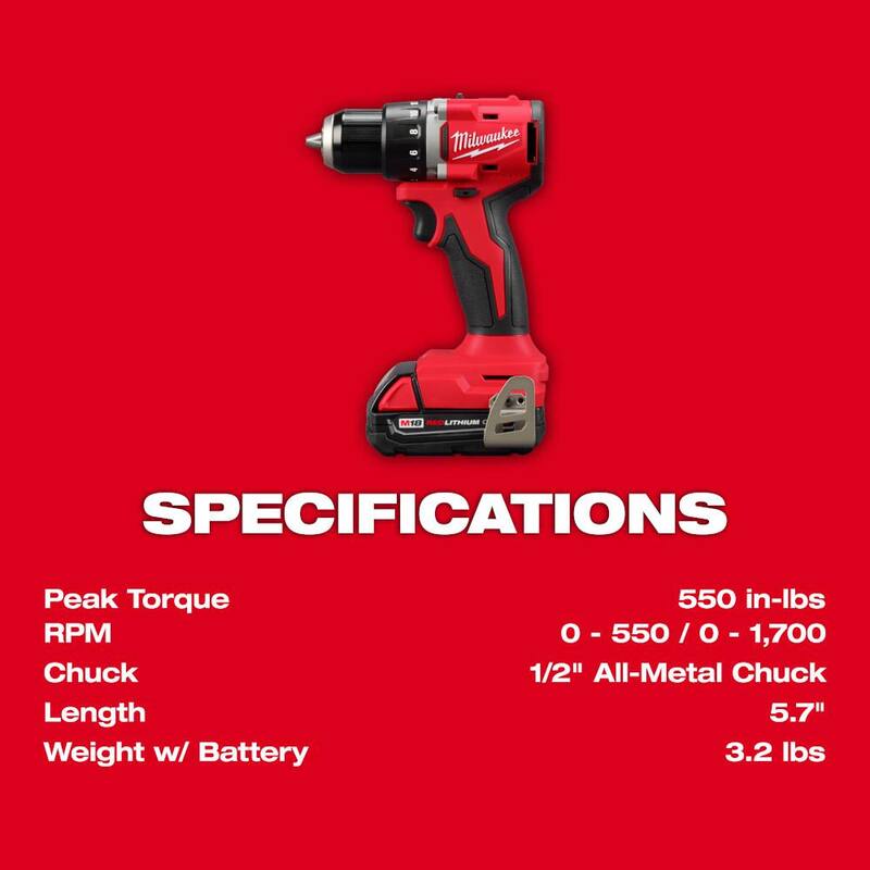 18V Lithium-Ion Brushless Cordless 4-Tool Combo Kit with 2-Batteries, Charger and Tool Bag M8367