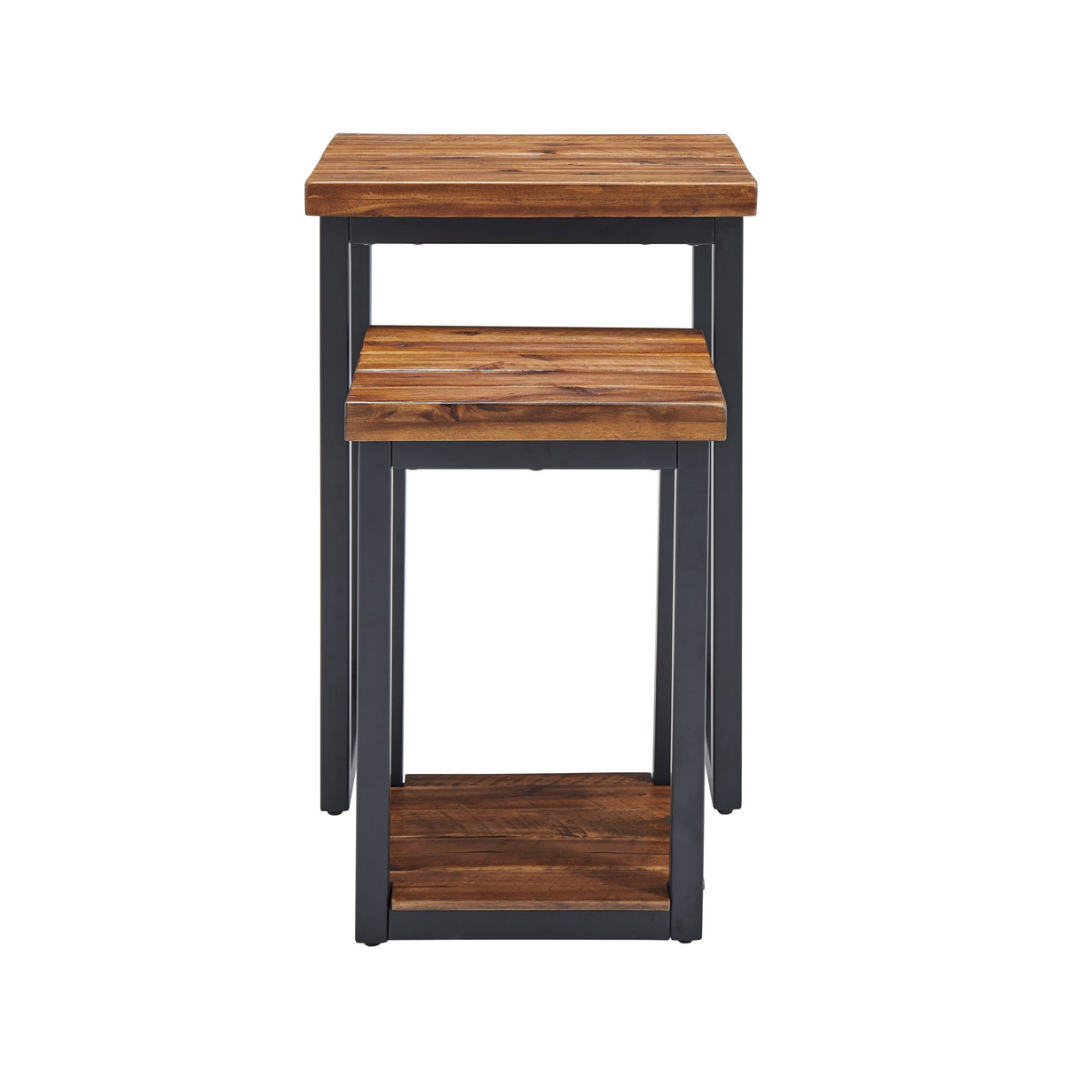 Rustic Wood Nesting End Tables (Set of 2) B821159