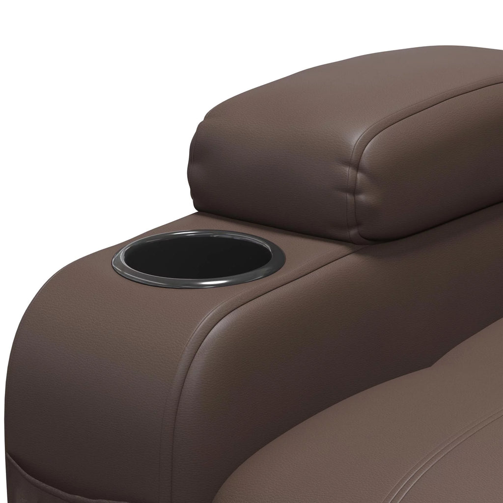 Brown Faux Leather Power Lift Recliner B4524
