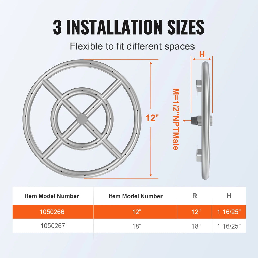 12 inch Round Stainless Steel Fire Pit Pan G515