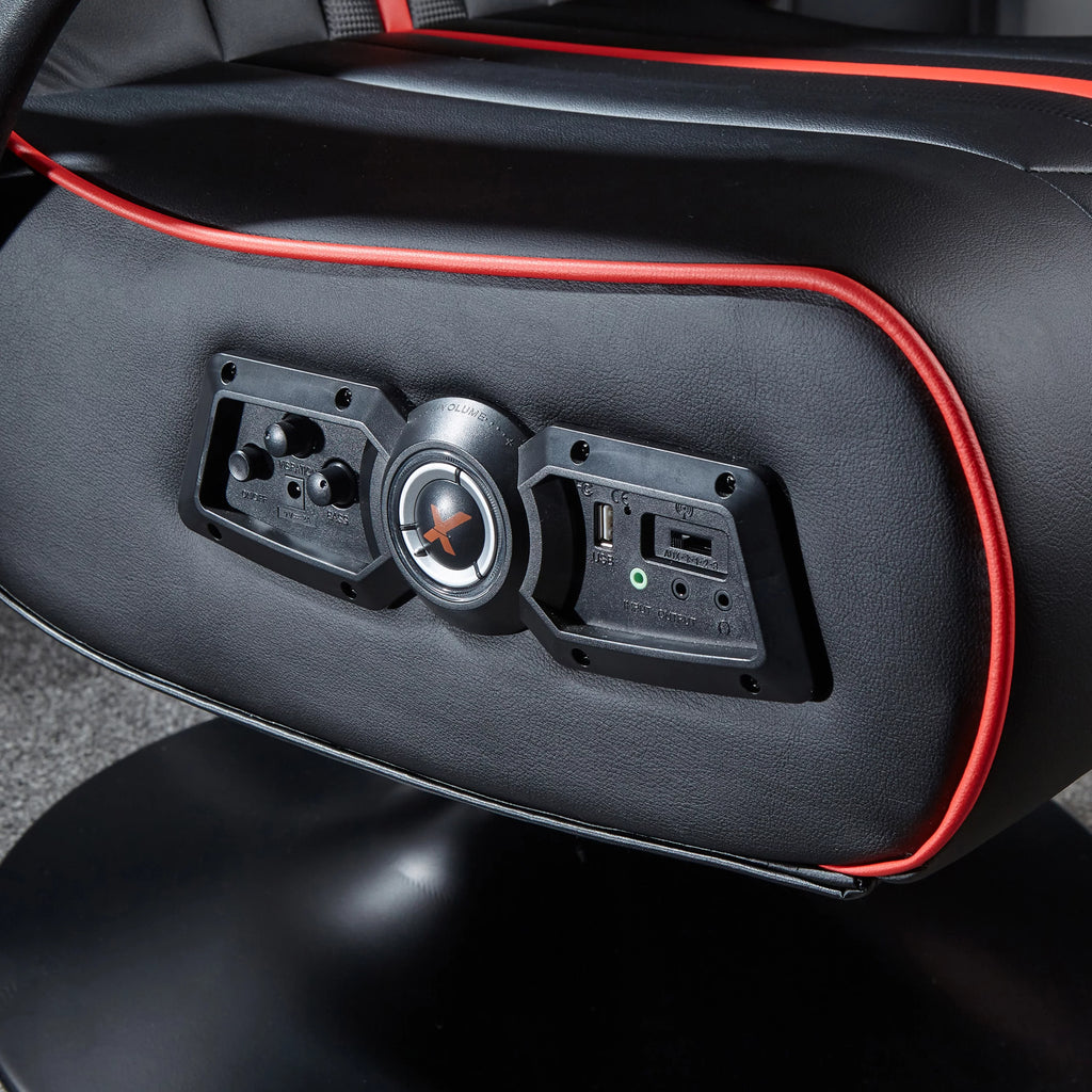 Black/Red Pedestal Gaming Chair with Subwoofer T766941