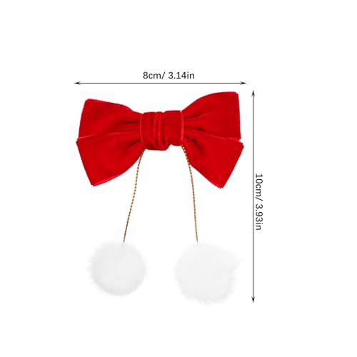 4 Pairs Christmas Hair Bows Clips Velvet Barrettes I2737