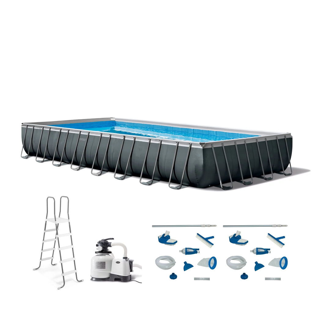 32' x 16' x 52 Rectangular Above Ground Pool Set with Filter Pump U925131
