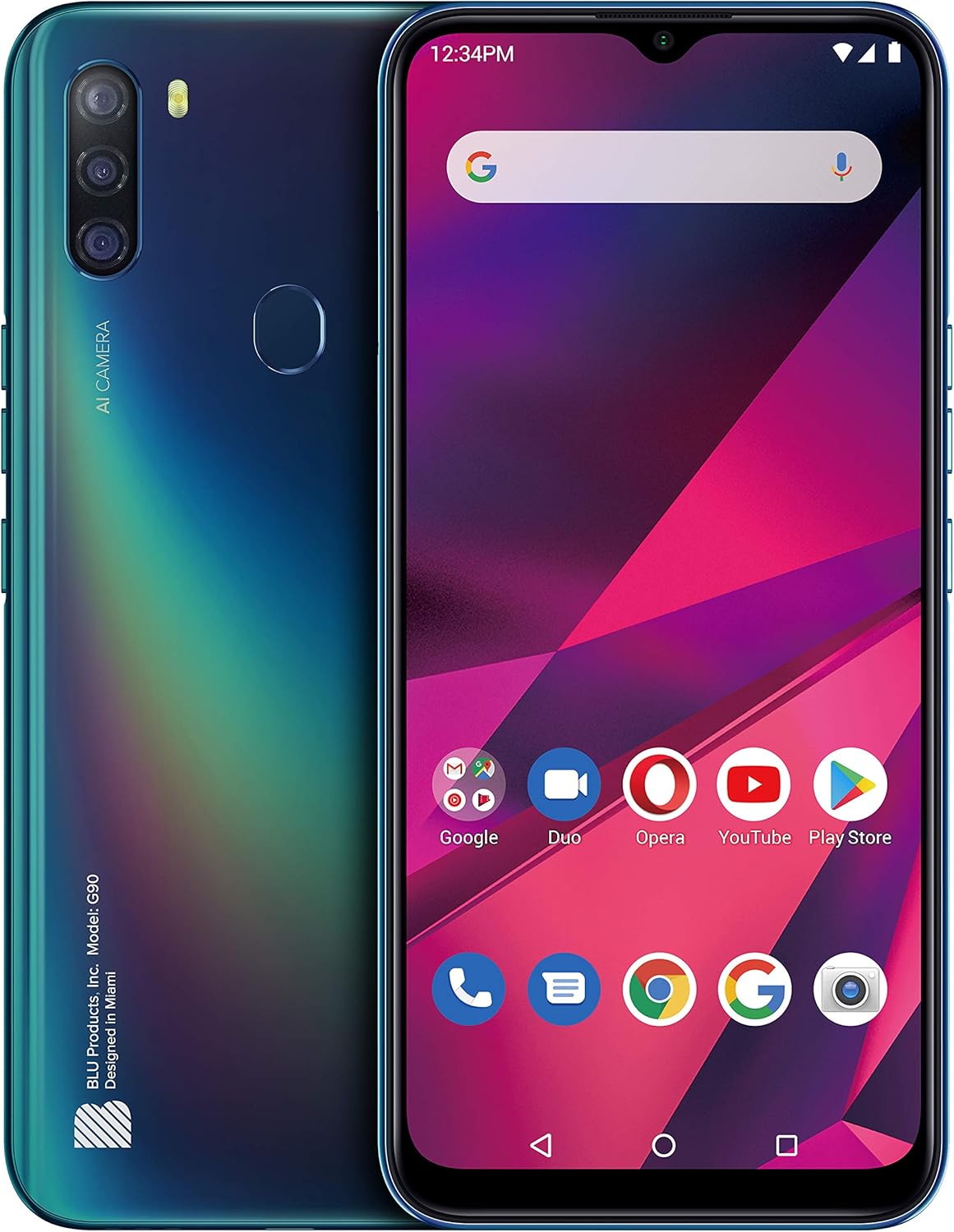 BLU G9 PRO 2020 Unlocked 6.3” HD+ Infinity Display 128 GB Triple 48MP Camera US Version Nightfall R507