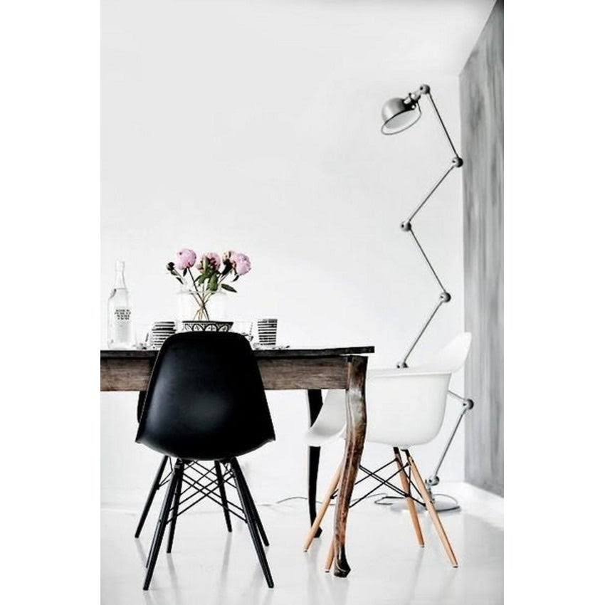 Grey Plastic Eiffel Dining Armless Chair W9864