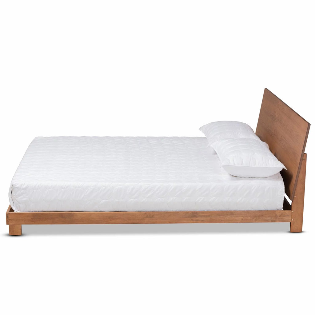 Brown Finished Wood Queen Size Platform Bed H451